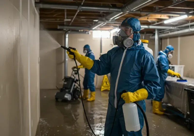 Basement Sanitization and Antimicrobial Treatment process in Big Rapids, MI