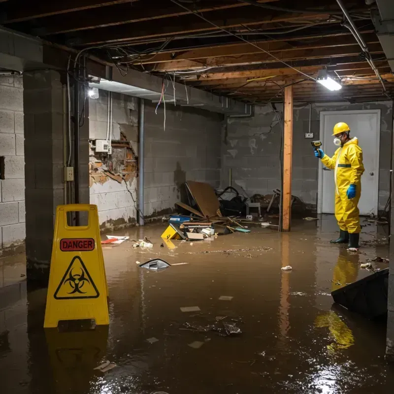 Flooded Basement Electrical Hazard in Big Rapids, MI Property